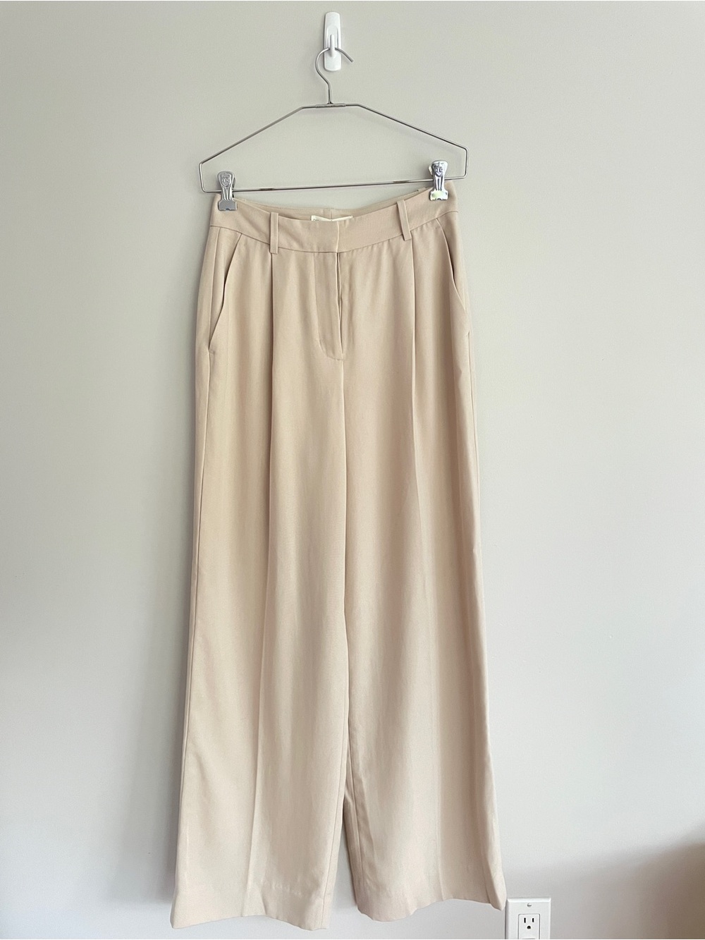 Oak + Fort | straight leg beige trousers, US 2
